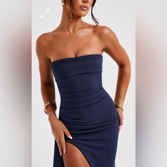 BabyBoo Zafira Navy Maxi Strapless Evening Gown | L - Picture 4 of 8